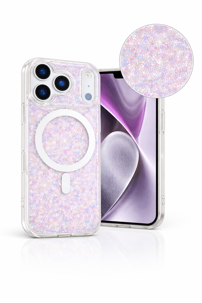 Sparkle Glitter MagSafe iPhone Case – Shockproof Cover with Built-In Magnetic Protection & 1.5m Drop Resistance | Free UK Shipping
